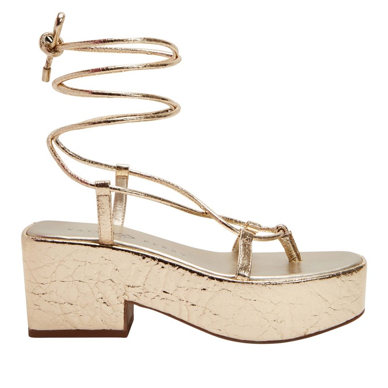 Shop Katy Perry The Busy Bee Lace Up Sandal In Gold