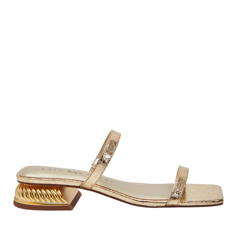 Shop Katy Perry The Framing Low Heel Sandal In Gold