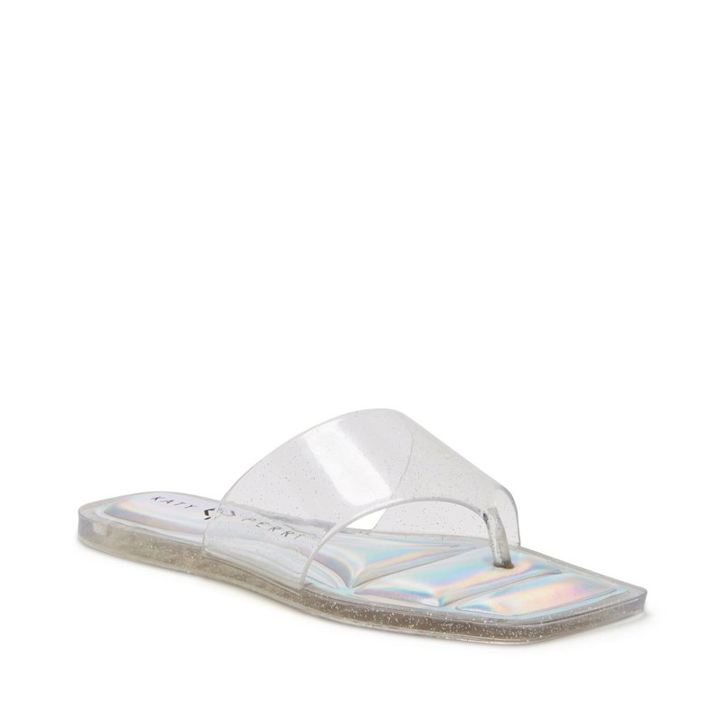 Katy Perry Women's The Geli Slide Thong Sandals In White