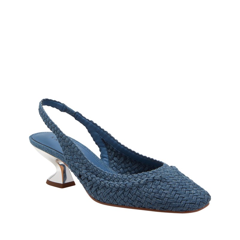 Shop Katy Perry The Laterr Woven Sling-back Sandal In Blue