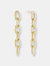 Elongated Thick Chain Link Earrings Short - Yellow Gold