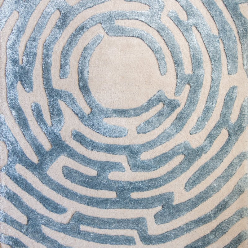 Kevin Francis Design Amiens Hand-tufted Maze Rug In Blue
