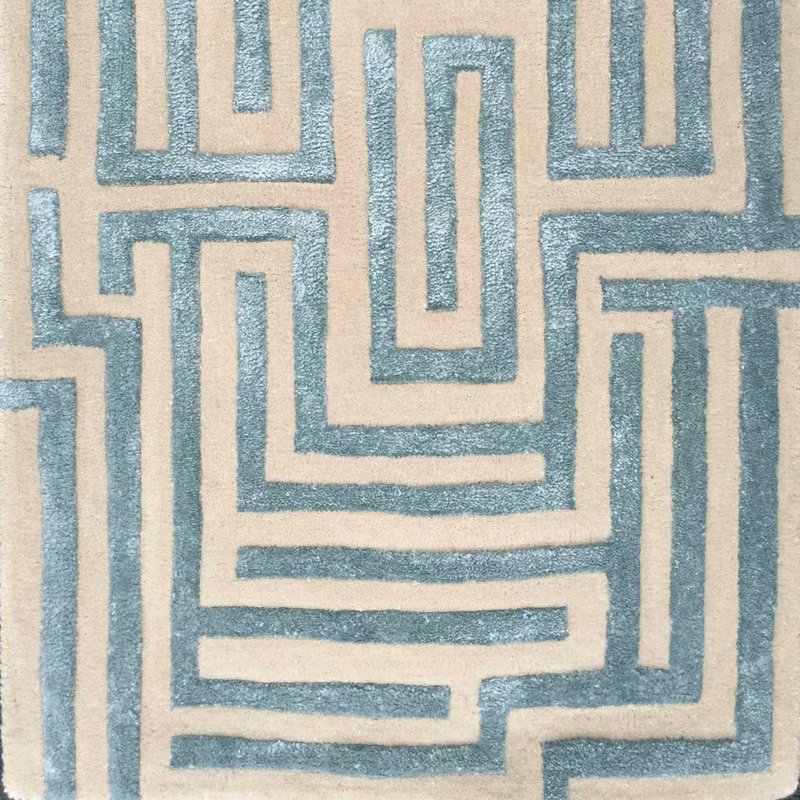 Kevin Francis Design Anatolia Hand-tufted Maze Rug In Blue