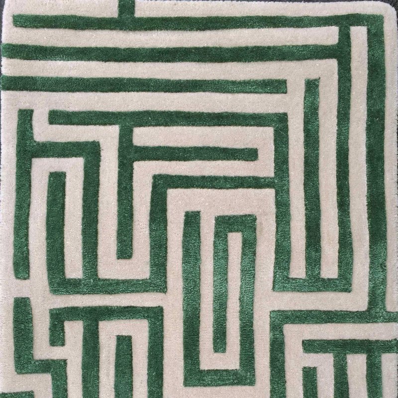 Kevin Francis Design Anatolia Hand-tufted Maze Rug In Green