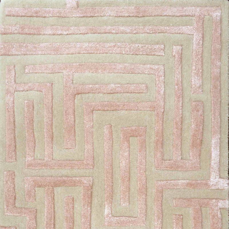 Kevin Francis Design Anatolia Hand-tufted Maze Rug In Pink