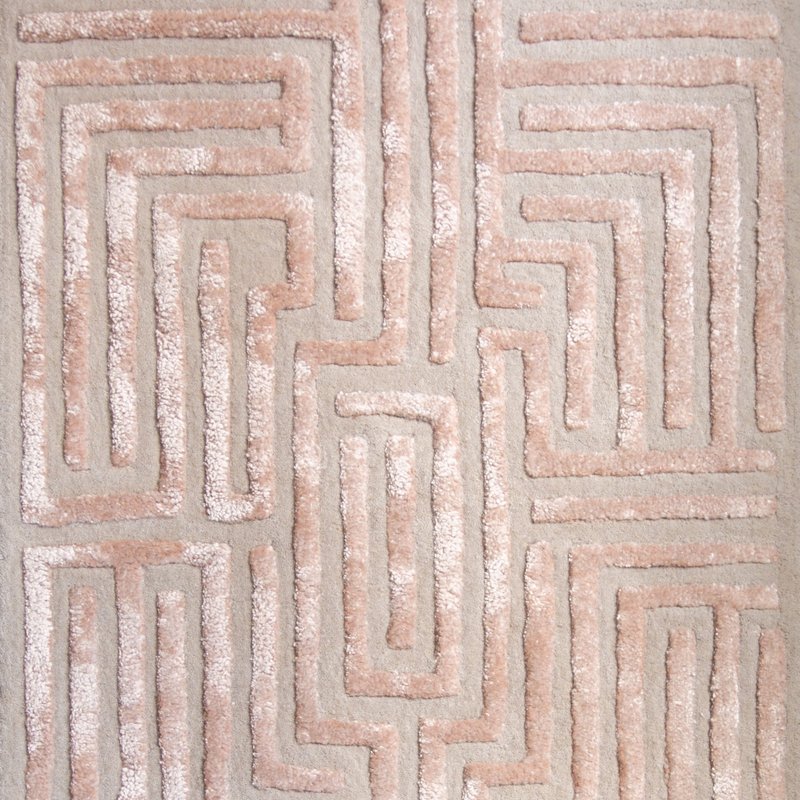 Kevin Francis Design Knossos Hand-tufted Maze Rug In Pink