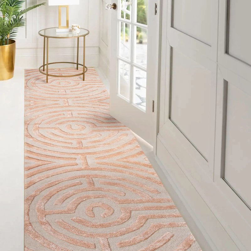 Shop Kevin Francis Design Lucca Hand-tufted Maze Rug In Pink