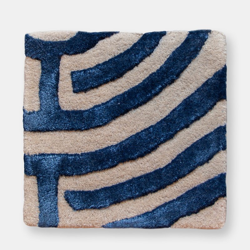 Kevin Francis Design Lucca Hand-tufted Maze Rug In Blue