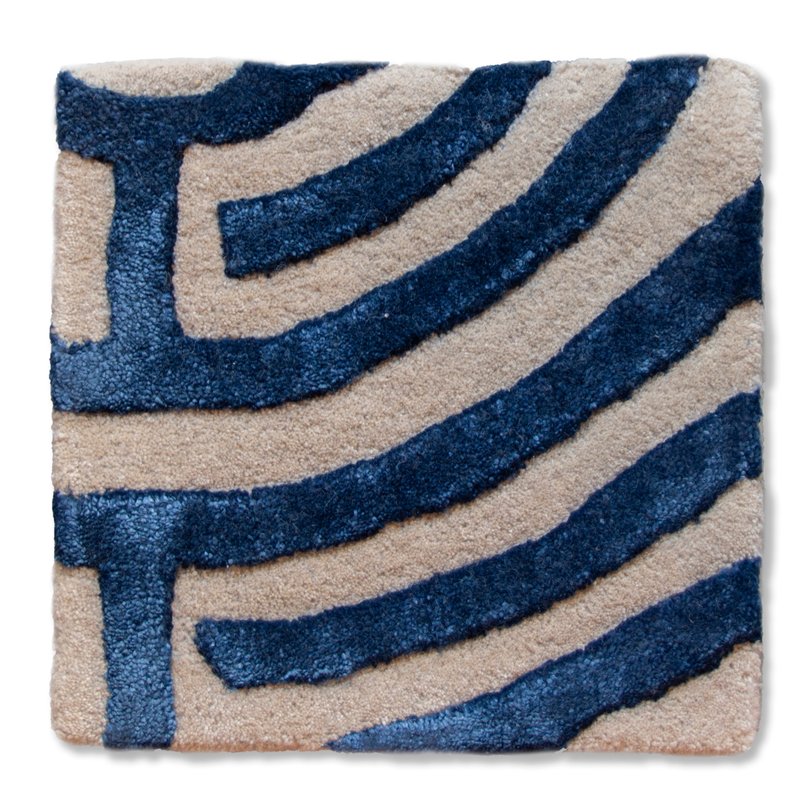 Kevin Francis Design Lucca Hand-tufted Maze Rug In Blue
