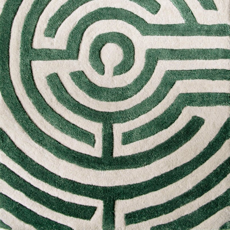 Kevin Francis Design Lucca Hand-tufted Maze Rug In Green