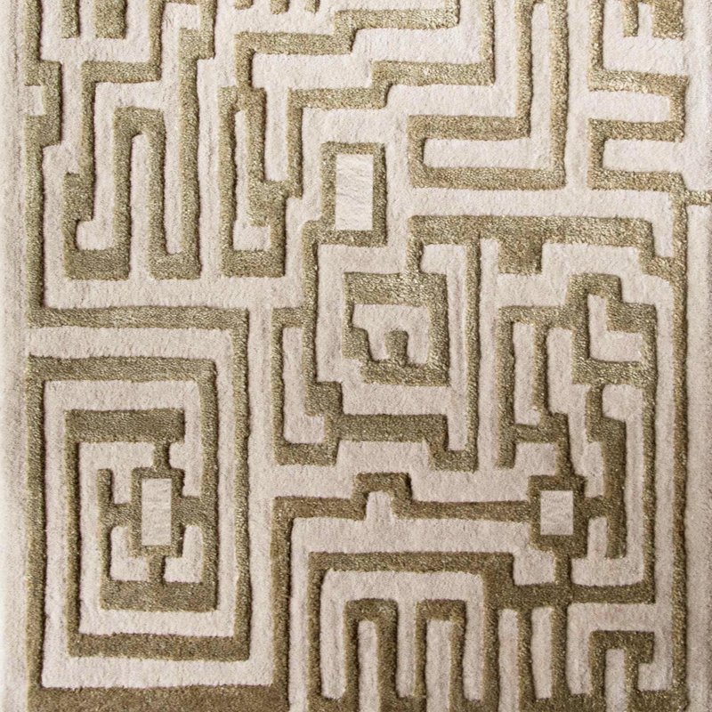 Kevin Francis Design Theseus Hand-tufted Maze Rug In Brown