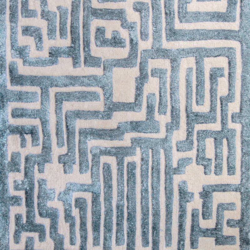 Kevin Francis Design Theseus Hand-tufted Maze Rug In Blue
