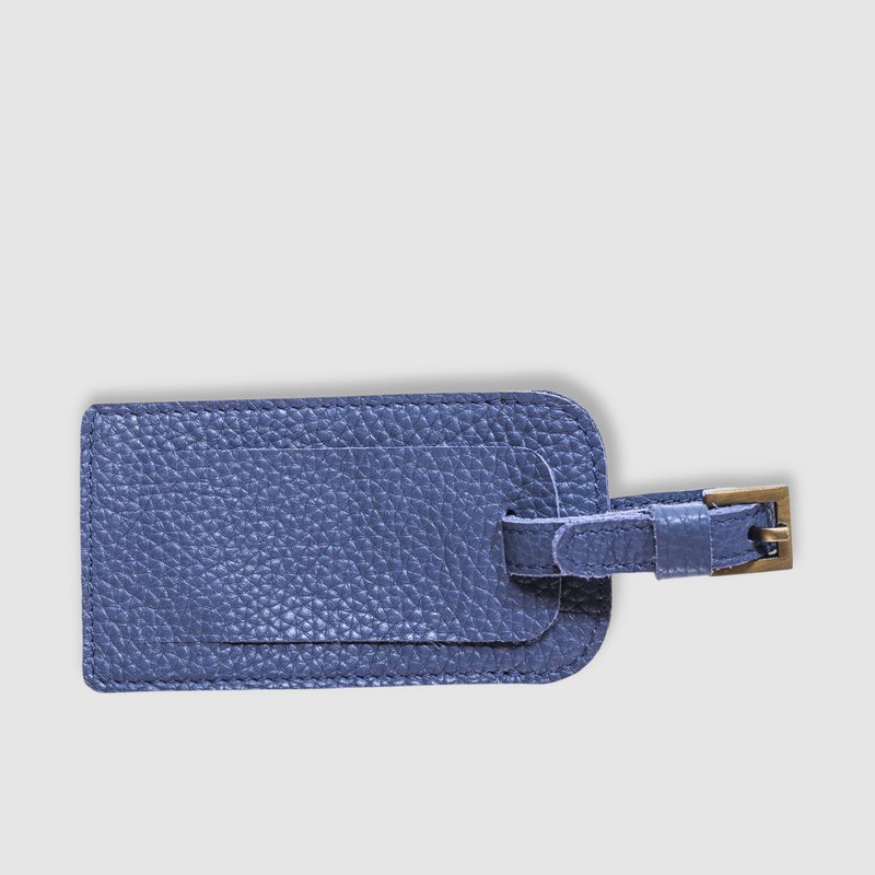 Kiko Leather Bag Tag In Blue
