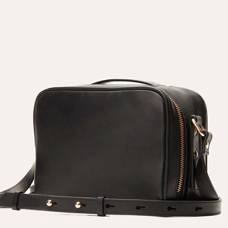 Kiko Leather Boxed Crossbody Handbags In Black
