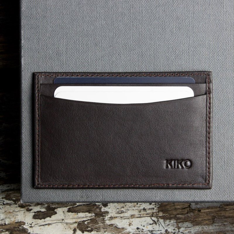 Shop Kiko Leather Classic Card Case In Brown
