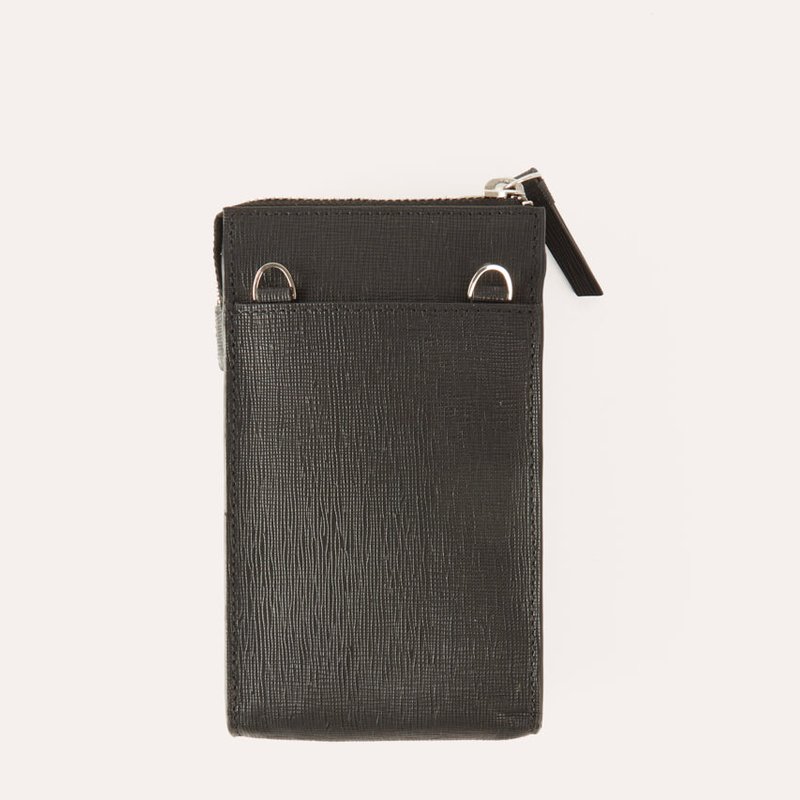 Kiko Leather Crossbody Phone Wallet In Black