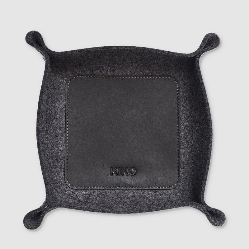 Kiko Leather Desk Tray In Black