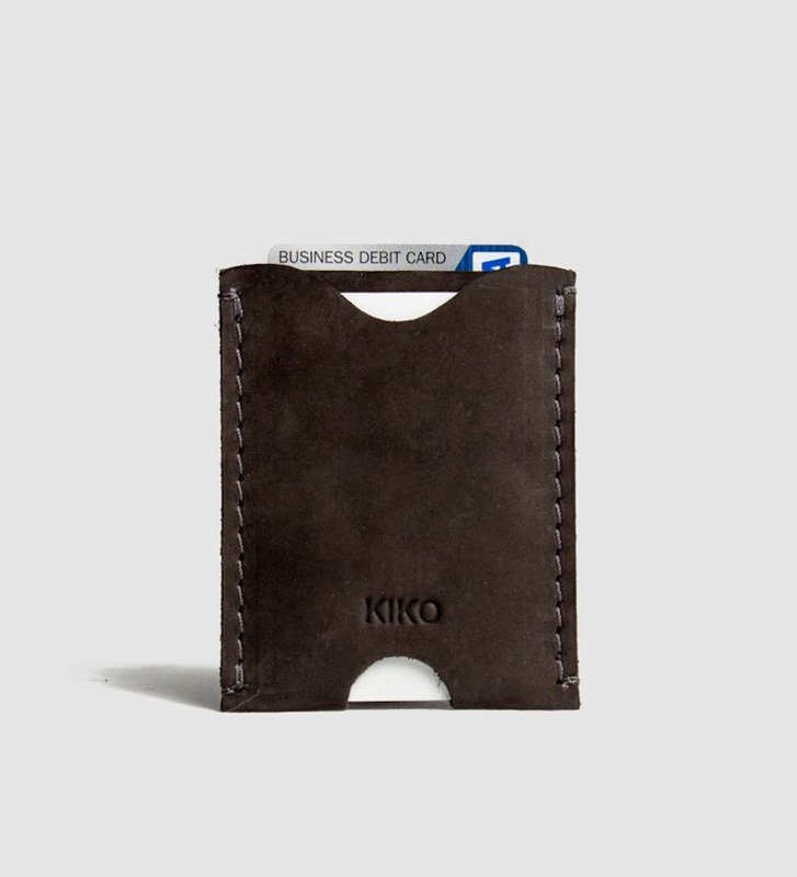 Kiko Leather Double Sided Card Case In Brown