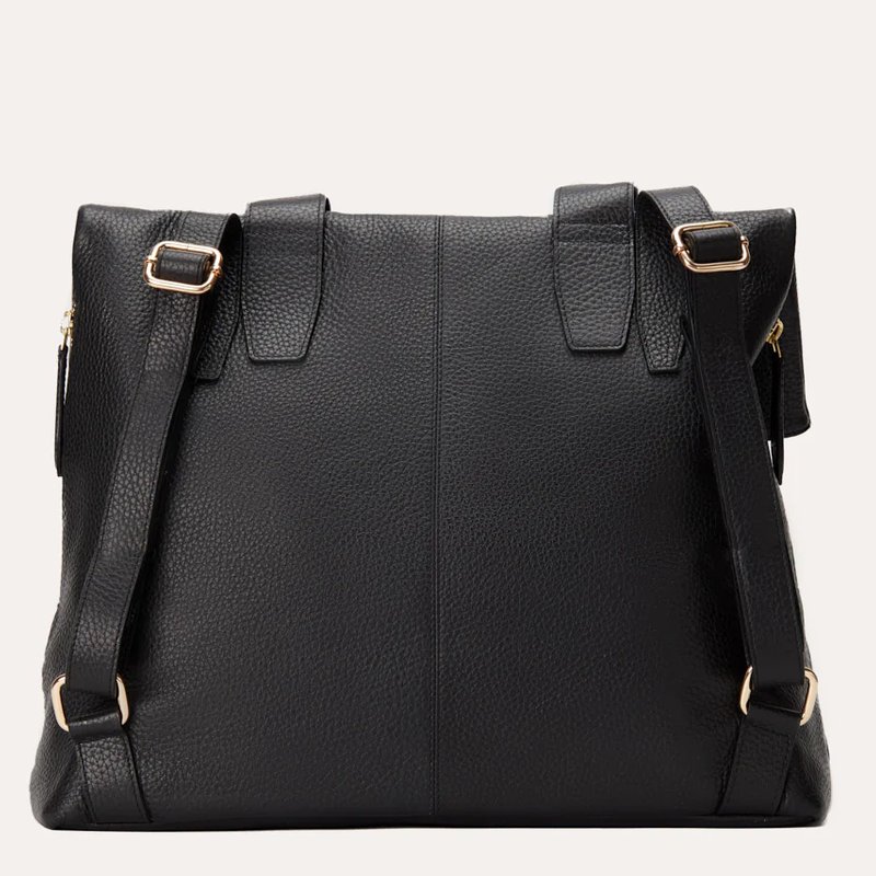 Shop Kiko Leather Fold N Go Backpack In Black