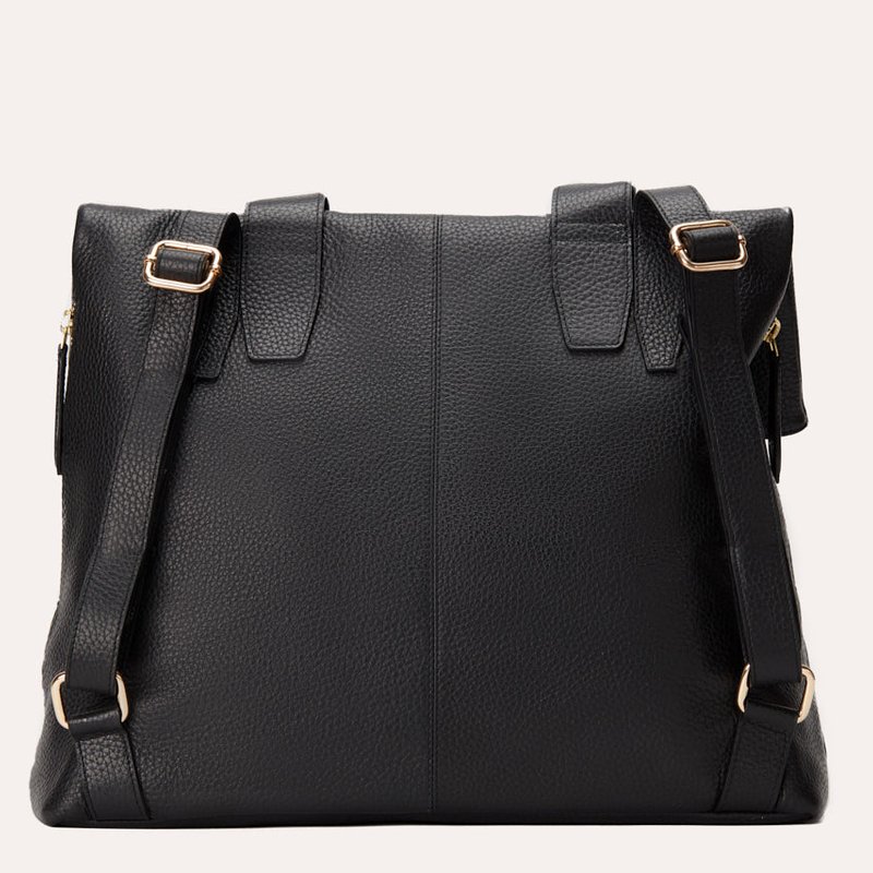 Kiko Leather Fold N Go Backpack In Black
