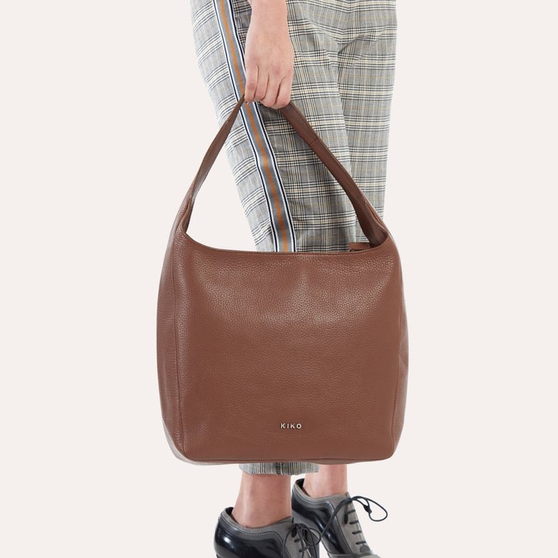 Kiko Leather Hobo Handbag In Brown