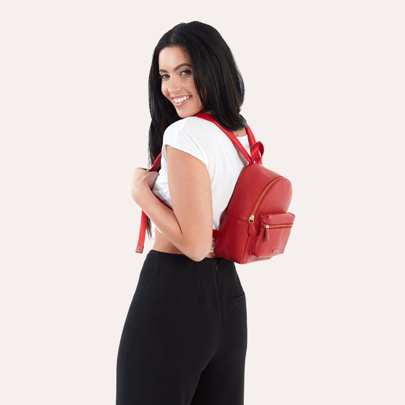Shop Kiko Leather Itty-bitty Backpack In Red