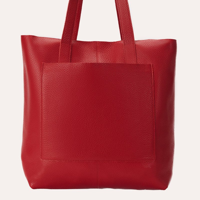 Kiko Leather Journalist Tote In Red