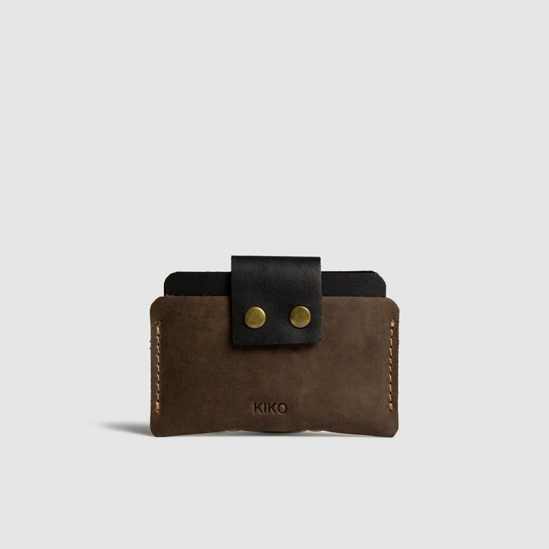 Kiko Leather Leather Card Case In Brown