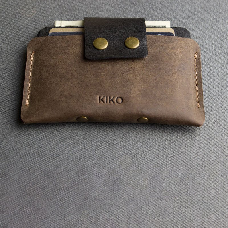 Shop Kiko Leather Leather Card Case In Brown
