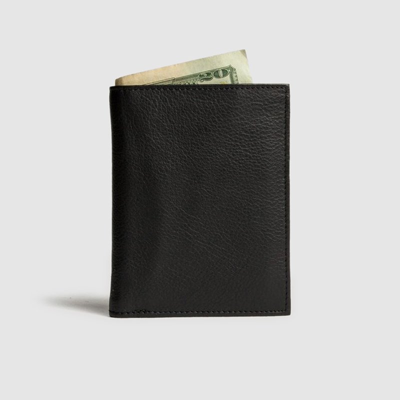 Kiko Leather Slimfold Passcase Wallet In Black