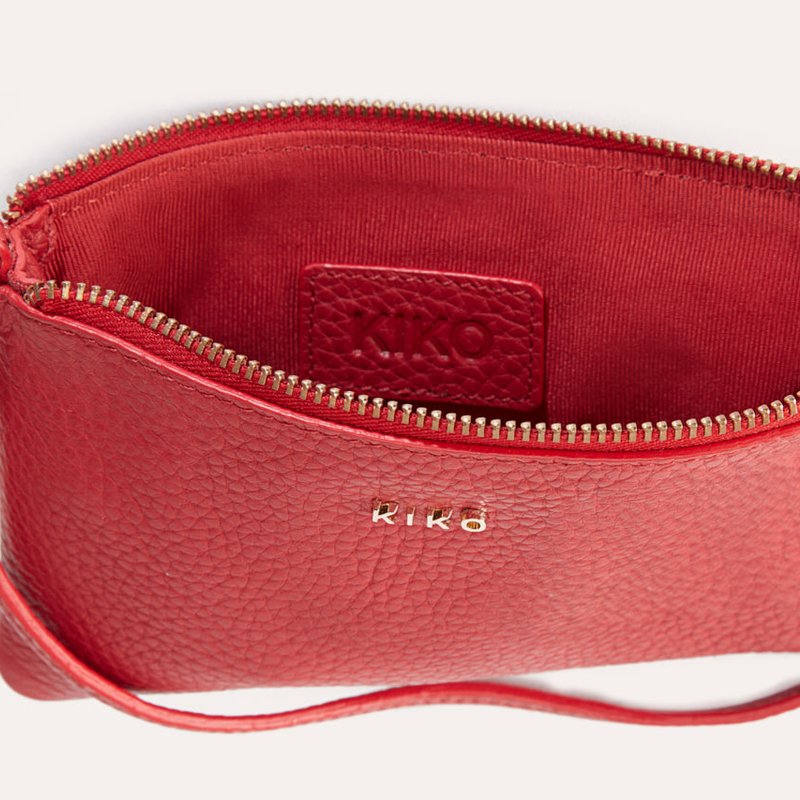 Shop Kiko Leather Small Wristlet In Red