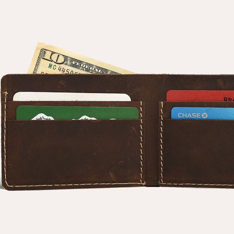 Kiko Leather Straight Cut Bifold Wallet In Brown