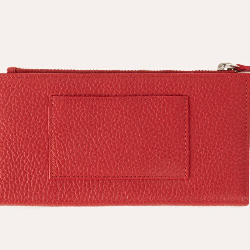 Kiko Leather Top Zip Wallet In Red