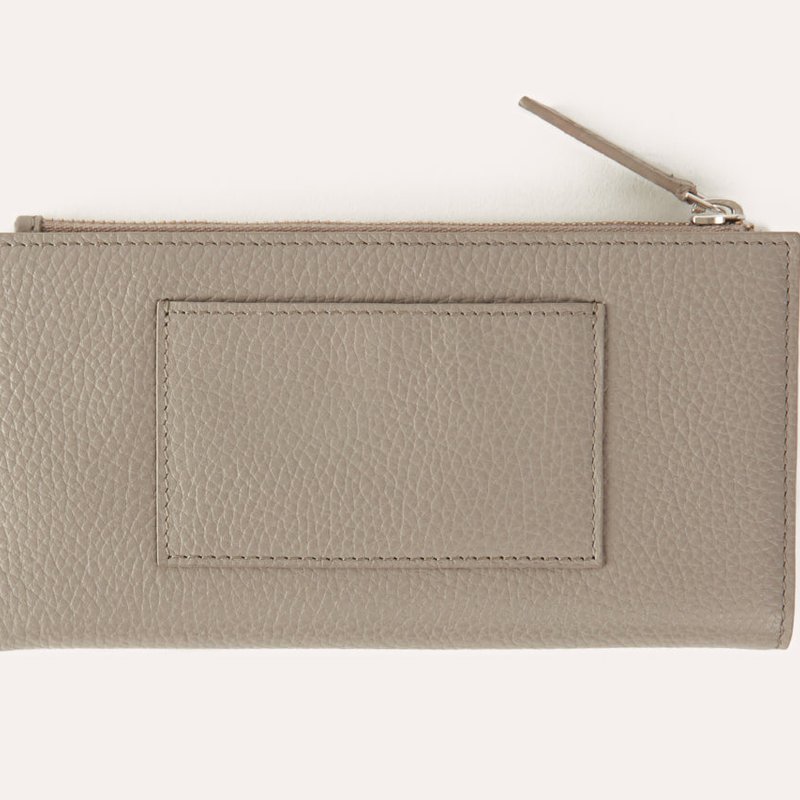Shop Kiko Leather Top Zip Wallet In Grey
