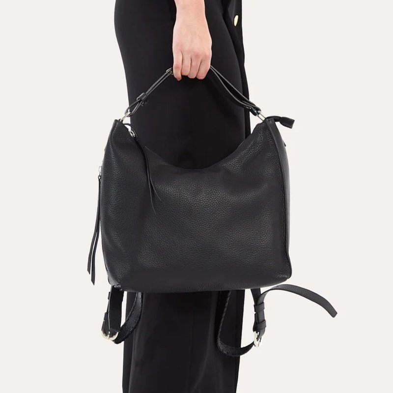 Shop Kiko Leather Versatile Shoulder Bag In Black