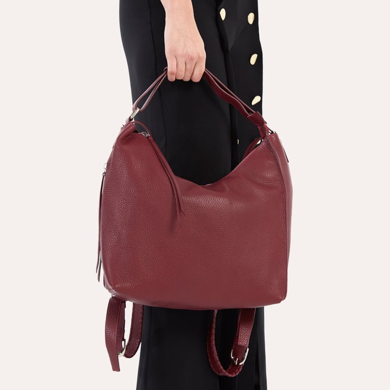 Kiko Leather Versatile Shoulder Bag In Red