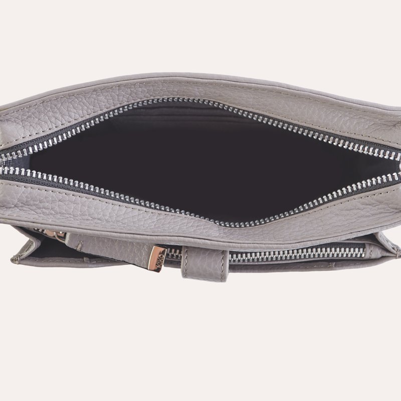 Shop Kiko Leather Wallet Crossbody In Grey