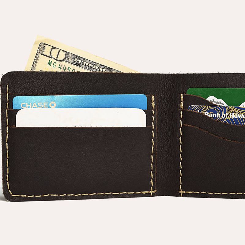 Kiko Leather Wave Bifold Wallet In Brown