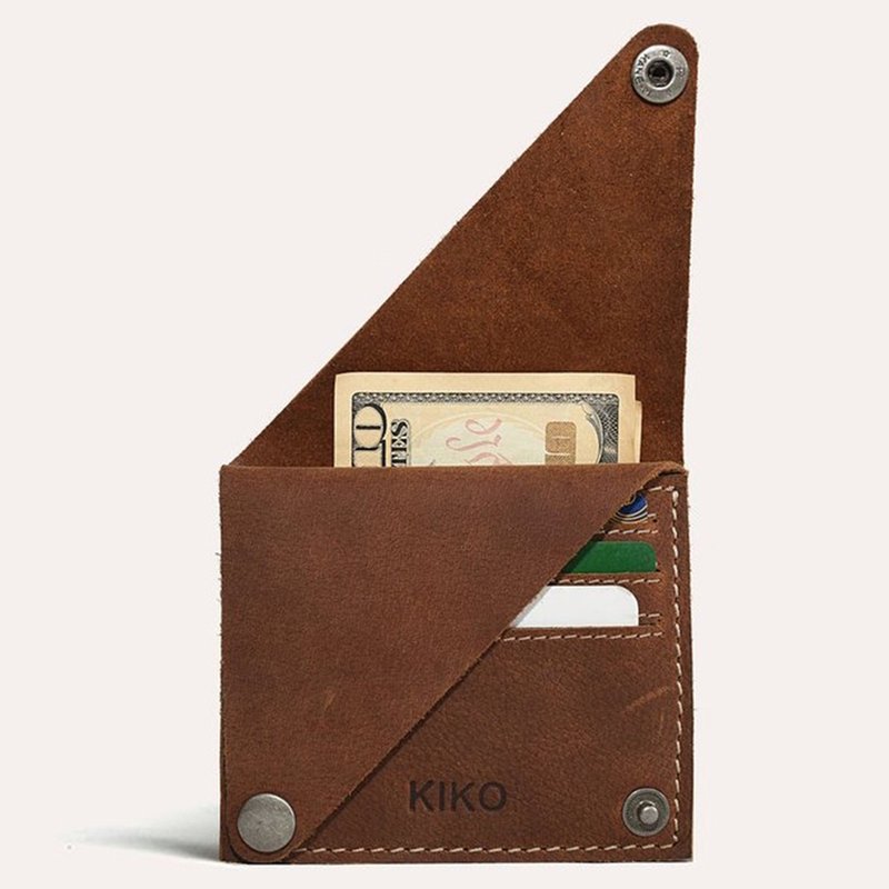 Kiko Leather Wing Fold Card Case In Brown