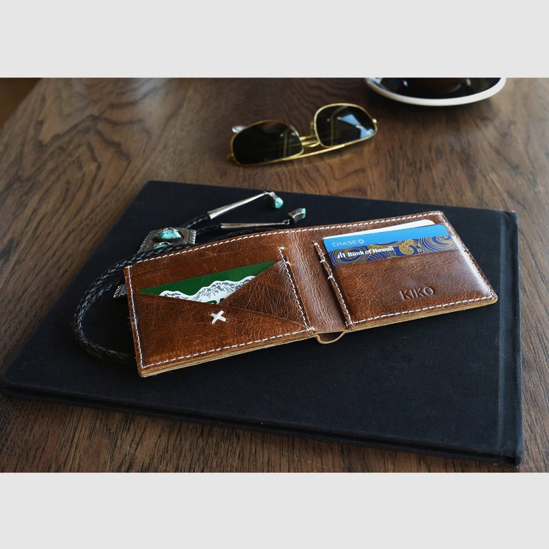 Shop Kiko Leather X Bifold Wallet In Brown