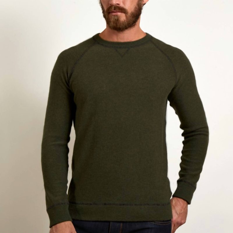 Shop Kinross Coverstitch Sweatshirt In Green