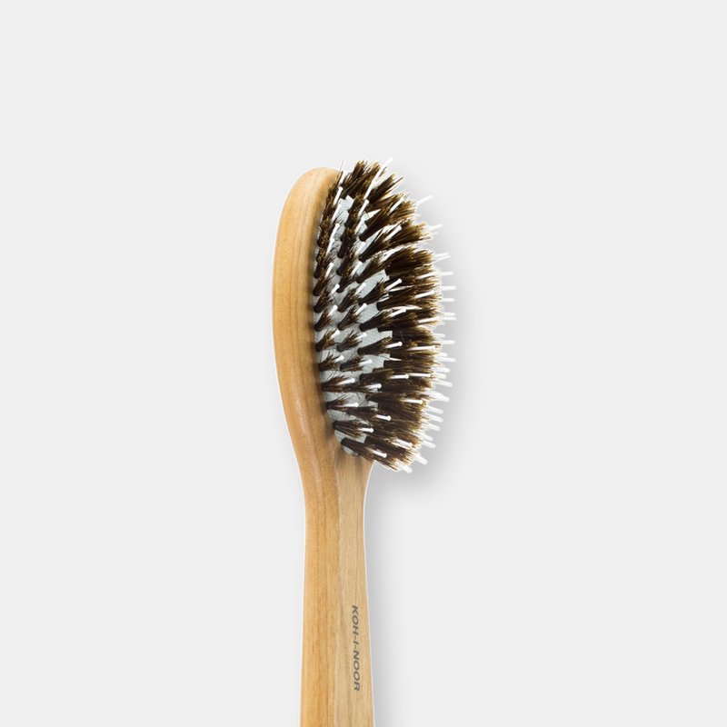 Koh-i-noor Legno Alder Wood Pneumatic Hair Brush With Boar Bristles And Nylon Pins