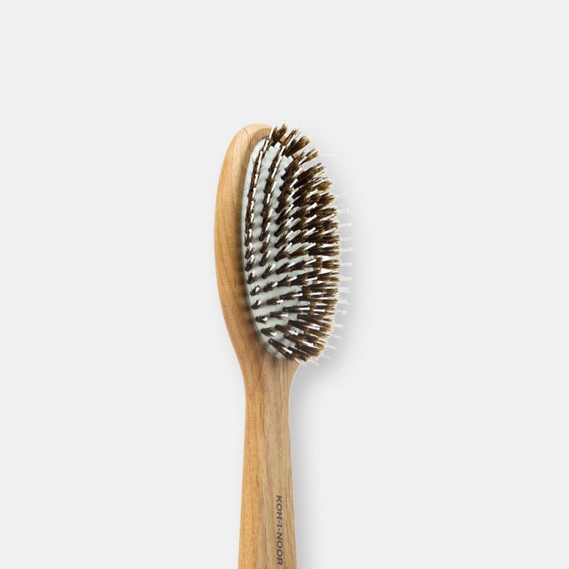 Koh-i-noor Legno Alder Wood Pneumatic Hair Brush With Boar Bristles And Nylon Pins