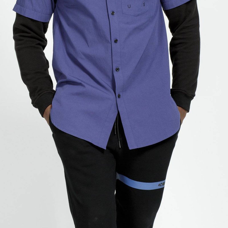 Konus Men's 2 Layer Shirt In Deep Cobalt In Purple