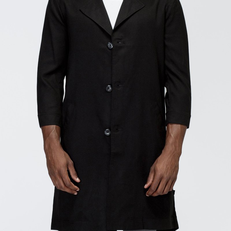Konus Men's 3/4 Sleeve Fish Tail Coat In Black