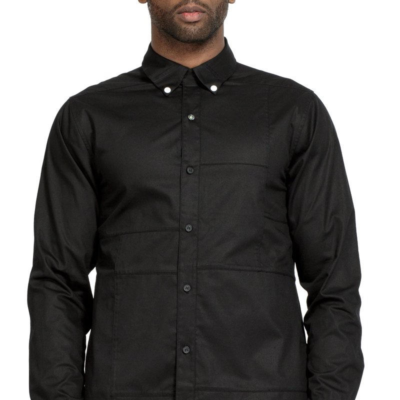 Konus Men's Button Down/duel Shirt In Black