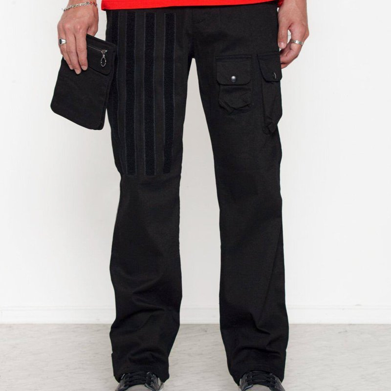 Shop Konus Men's Cargo Pants With Removable Pocket In Black