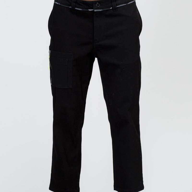 Shop Konus Men's Cropped Side Zip Pants In Black