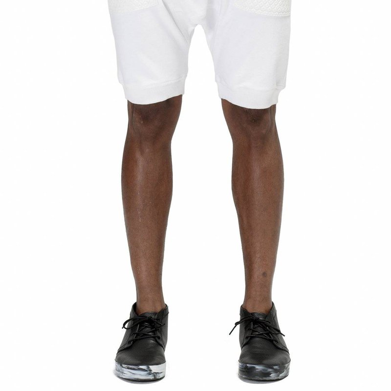 Shop Konus Men's Drop Crotch Shorts Contrast Pockets In White