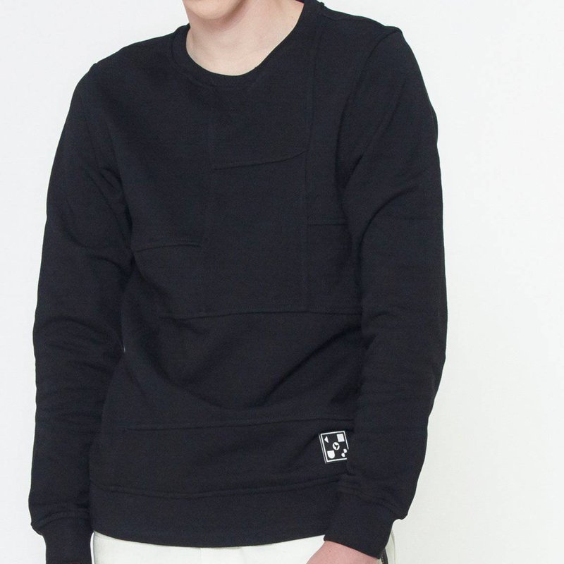 Shop Konus Men's Graphic Paneling Sweatshirt In Black